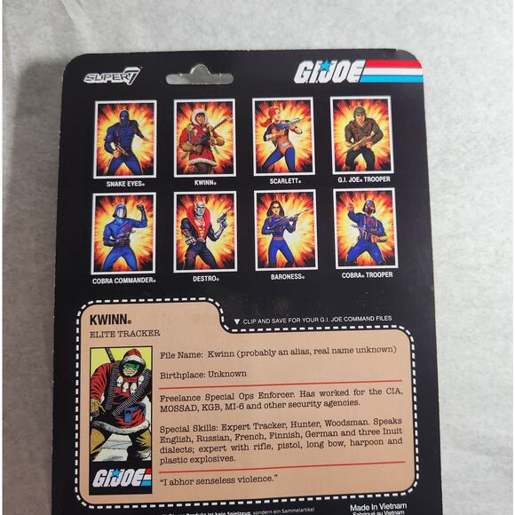 G. I. Joe Kwinn Elite Tracker Super 7 Reaction figure 4" Action Figure Brand New - Picture 7 of 7